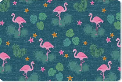 Produktbild von MuchoWow® Schreibtischunterlage Flamingo - Pflanzen - Muster 60x40 cm - XXL Mauspad - Großes Mauspad
