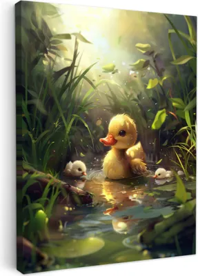 Produktbild von Wanddeko 30x40 cm - Kinderzimmer - Enten, Bilder Wohnzimmer Modern, Wanddeko