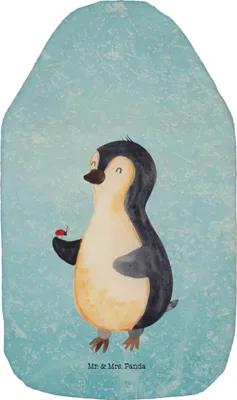 Produktbild von Mr. & Mrs. Panda Wärmflasche Pinguin Marienkäfer - Eisblau - Geschenk, Wunder, Wärmflaschen, Aufmerksam, Flauschige, Wärmekissen, Bettflasche, Glück, mit Bezug, Pinguine