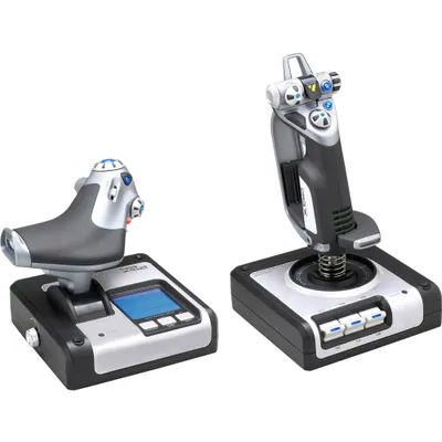 Zdjęcie produktu dla Logitech G 945-000006, Flight Sim, PC, Analogowa/Cyfrowa, Przewodowa, USB, Grafitowy, Biały