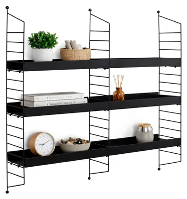 Produktbild von Scurelle - Regal, 98x21x100 cm Schwarz, 3 Böden
