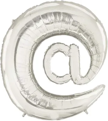 Immagine prodotto di Palloncino in foil con il simbolo @ , color argento, 40 cm circa, per riempimento con aria compressa