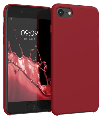 Produktbild von kwmobile Handyhülle für Apple iPhone SE (2022 / 2020) / iPhone 8 / 7 Hülle - Case Silikon - Kabelloses Laden - Schutzhülle Cover in Dunkelrot