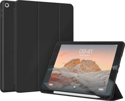 Productafbeelding van Accezz Smart Silicone Bookcase voor de Apple iPad 9 (2021) 10.2 inch / iPad 8 (2020) 10.2 inch / iPad 7 (2019) 10.2 inch - Zwart