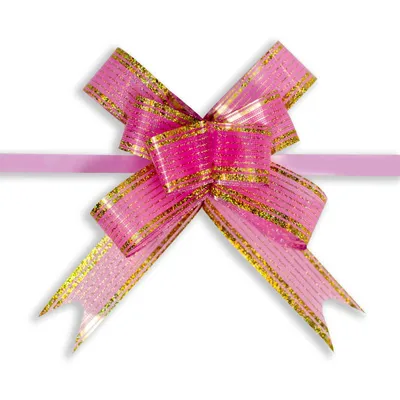 10 PVC Girlanden Farbwahl Größenwahl - Geschenk Party Deko Schleife Organza Band, hellrosa