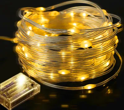 Produktbild von 10M LED pohádkové světlo teplá bílá PVC IP65 vodotěsné vnitřní venkovní zahradní party vánoční osvětlení dekorace, trvalý světelný režim na baterie