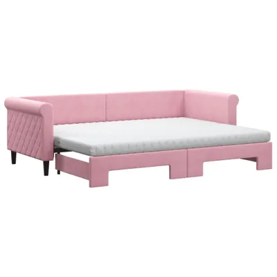 Immagine prodotto di vidaXL Divano letto estraibile con materasso Rosa 80x200 cm Velluto