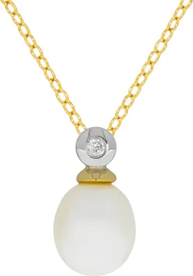 Produktbild von Zeeme Pearls Halskette 925/- Sterling Silber 45cm gelb Perle weiß 360242101-1