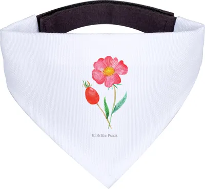 Produktbild von Mr. & Mrs. Panda Hunde Halstuch Blume Hagebutte - Weiß - Geschenk, Garten, Für, Schlechte Gedanken, Schal, Tuch, Lebensfreude, Hund