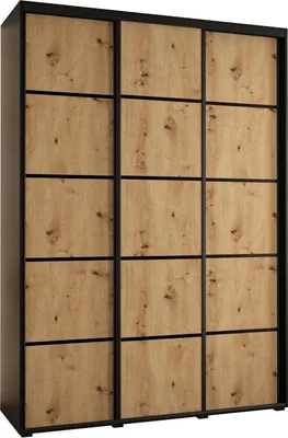 Produktbild von MEBLE KRYSPOL Cannes 4 Schrank mit 3 Schiebetüren - 205,2x170x45 cm - Schwarz Artisan Schwarz