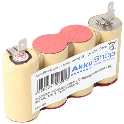 Produktbild von AccuCell Akku passend für Kärcher Akkubesen K50, K55 Akku NiMH, frische Fertigung