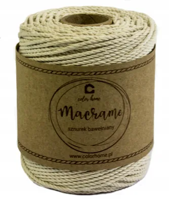 Produktbild von Gedrehter Baumwollseil 3PLY 2mm 100m Sandfarben