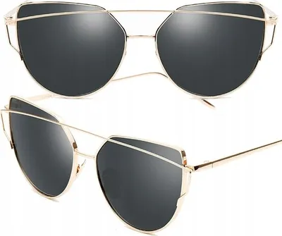 Produktbild von Cat-Eye Sonnenbrille - Trendsetter - Schutz - Glamour - Goldener Rahmen - Schwarze Gläser - UV400 Kat.3 Filter