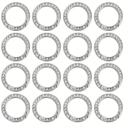 16er-Pack Karabinerhaken mit Strass, 28 mm, Silber, DIY