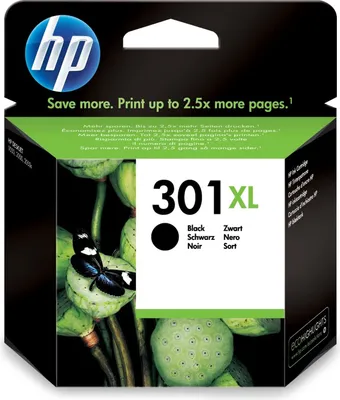 Immagine prodotto di HP 301XL Black Ink Cart, 8 ml, CH563EE (480 pages)