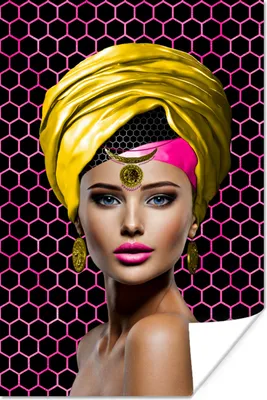 Produktbild von MuchoWow® Poster Frau - Farben - Abstrakt 80x120 cm - Papierdruck
