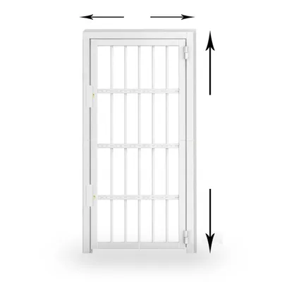 Produktbild von Türgitter ausziehbar 70–120 × 170–225 cm Weiß – Einbruchschutz Sicherheitsgitter für Türen aus verzinktem Stahl, verstellbar