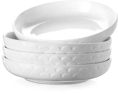 Image de Assiettes de service Famanu, 1500 ml, blanches, lot de 4