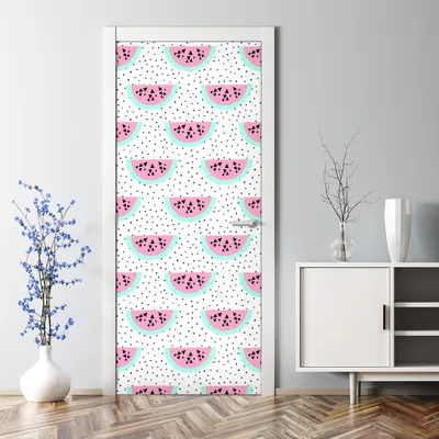 Produktbild von Dekorative Türposter selbstklebend Wandaufkleber Türaufkleber Pastell Wassermelone 85 x 200 cm