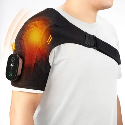 Produktbild von Beheizte Schulterstütze, Schulterbandage, Schultermassageauflage, Knie Massagegerät, 3-Stufiger Wärme- Und Vibrationsfunktion, Links/Rechts Schulter