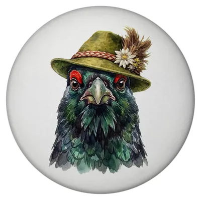 Produktbild von Auerhuhn mit alpenländischem Trachtenhut Magnet mit Flaschenöffner