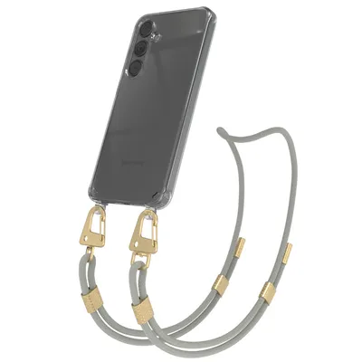 Produktbild von EAZY CASE Handykette für Samsung Galaxy S24 Plus, Transparente Silikonhülle mit Band, Clear Case, abnehmbar in  Beige