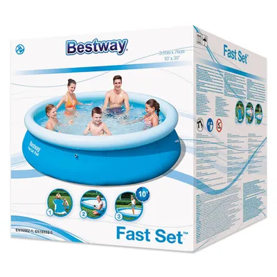 Produktbild von Bestway Fast Set 57266, 3638 l, Aufblasbarer Pool, Blau, 8,31 kg