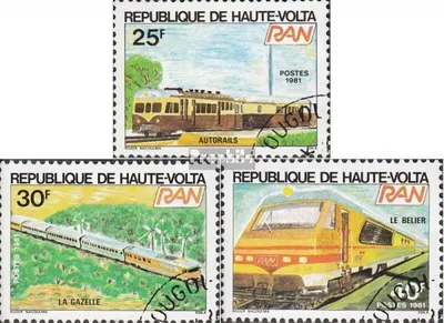 Produktbild von Briefmarken Obervolta 1981 Mi 831-833 (kompl.Ausg.) gestempelt Eisenbahn von Obervolta