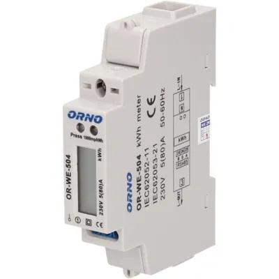 Produktbild von ORNO OR-WE-504, Elektronisch, Ausgangsleistung, Weiß, kWh, LCD, Modbus