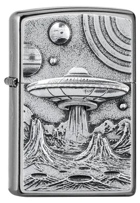 Immagine prodotto di Zippo accendino Alien Life Emblem benzina antivento Satin Chrome