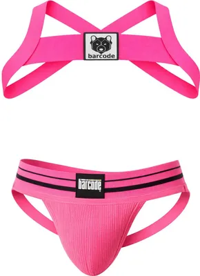 Produktbild von Barcode Berlin Multipack 1x Andreus Jockstrap + 1x Harness Leonsh Neonpink - Größe XL