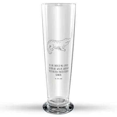 Produktbild von Mr. & Mrs. Panda Bierglas Krokodil - Transparent - Geschenk, Krokodile, Lieblingsmensch, Freundin, Weißbierglas, Beste, Meer, Abenteuerlust, Bier Glas, Mr Mrs Weizenglas