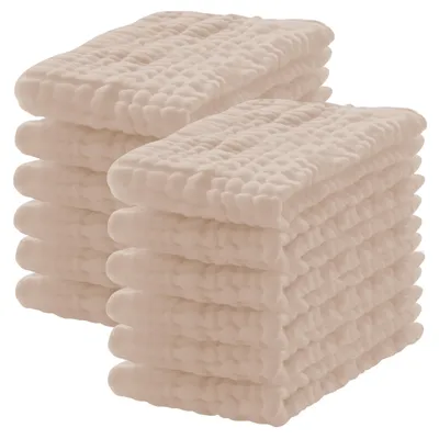 Productafbeelding van 12-Pack Muslin Burp Cloths voor Baby, 100% Katoen