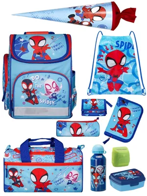 Produktbild von Ranzen-Set 10teilig SPIDEY Schulranzen-Set mit Schultüte / Zuckertüte und Sporttasche