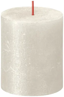 Produktbild von Bolsius Stumpenkerze Rustik Shimmer Elfenbein 8 cm