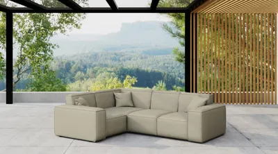 Produktbild von Kaiser Möbel, Gartenmöbel Ecksofa für den Garten MALIBU, die Terrasse, den Hof, gemütliche groß, Gartenmöbel eckcouch, ODYSSEY Dunkelbeige Links