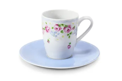 Image de Tasse à espresso avec soucoupe, 0,09 l, RoseLine, fleurs, Leander, porcelaine tchèque Sans monogramme.