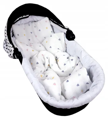 Produktbild von BabyLux Musselindecke + Kissen Geschenkidee Baby Herzmuster