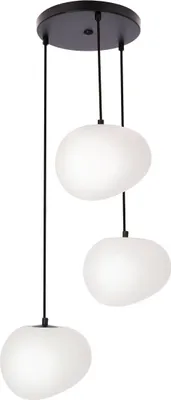 Obrázek produktu pro Závěsné osvětlení v japandi stylu STONES - 3xE27, 40W, černé / bílé