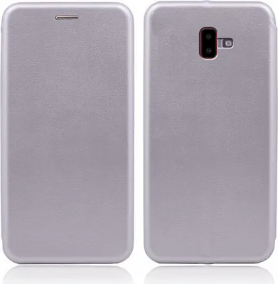 Produktbild von Handy Schutz Hülle für Samsung Galaxy J6 Plus Handytasche mit Magnetdeckel Kartenfach und Standfunktion Klapphülle Grau