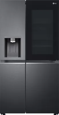 Produktbild von LG GSXV90MCDE, Freistehend, Amerikanische Tür, Schwarz, Berührung, Kabellos, LED, Innen