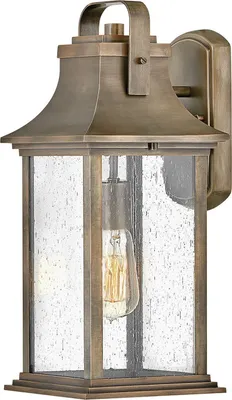 Produktbild von Wandleuchte außen Aluminium Glas H: 42,6 cm IP44 in Bronze brüniert E27 Rustikal Wandlampe