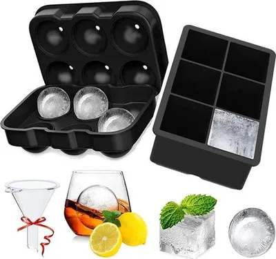 Obrázek produktu pro Velké čtvercové formy na kostky ledu, silikonové, 6 kusů, bez BPA, pro děti