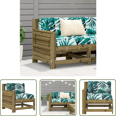 Produktbild von The Living Store Gartensofa mit Armlehne Kissen Kiefernholz Imprägniert