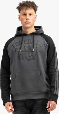 Produktbild von Herren Kapuzensweatshirt normale Passform LINNFOOTS Anthracite/Black L Lonsdale