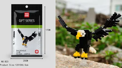 Produktbild von Weißkopfadler Figur Bausteine Modell LNO Micro-Bricks