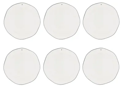 Produktbild von 6-teiliges Set Speiseteller, Essteller KLEINES Herz schwarz D. 27cm Bastion Collections