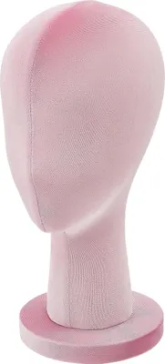Produktbild von Perückenkopf Damen - Displaykopf - PolyurethanSchaum & Samt - Kopfumfang 52,5 cm - Höhe 35 cm - Sockeldurchmesser 15 cm - Gewicht 0,76 kg - Rosa