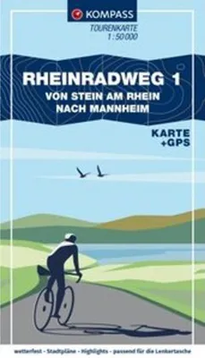 Produktbild von KOMPASS Fahrrad-Tourenkarte Rheinradweg 1 1:50.000