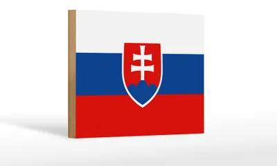 Produktbild von Holzschild Flagge Slowakei 18x12 cm Flag of Slovakia Dekoration